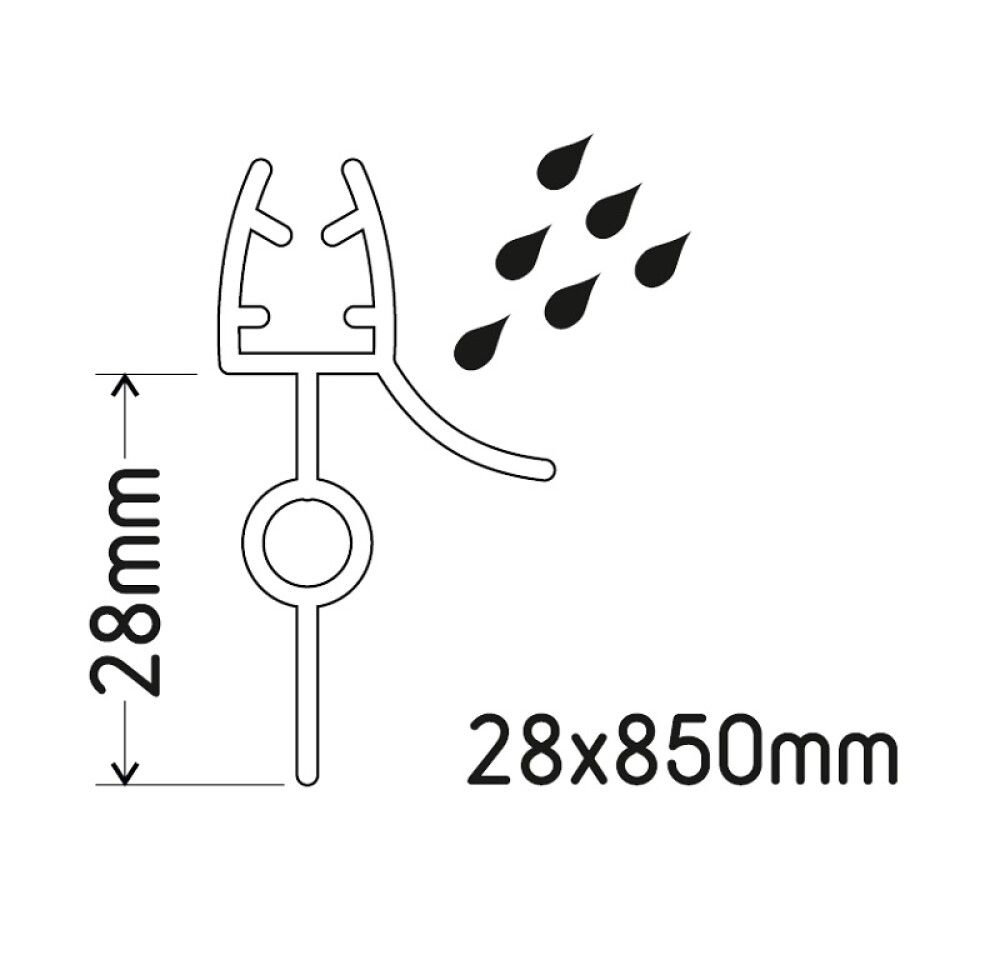 Kumitiiviste Camargue Suihkuun 28 x 850 mm