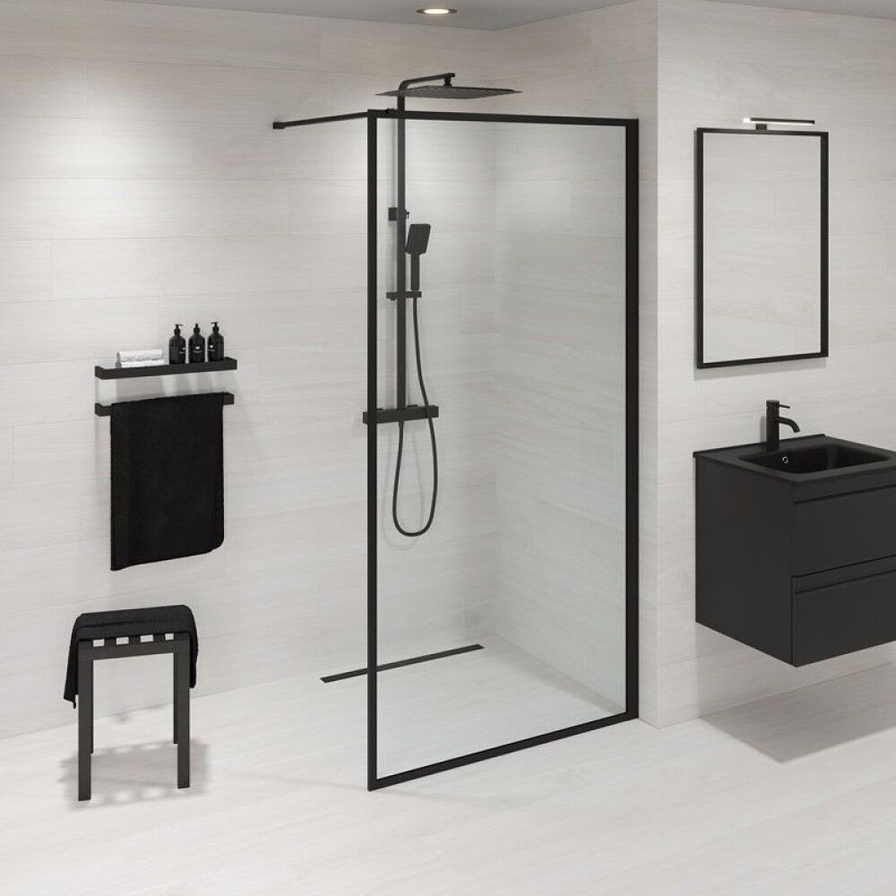 Suihkuseinä Camargue Frame 100 cm mattamusta