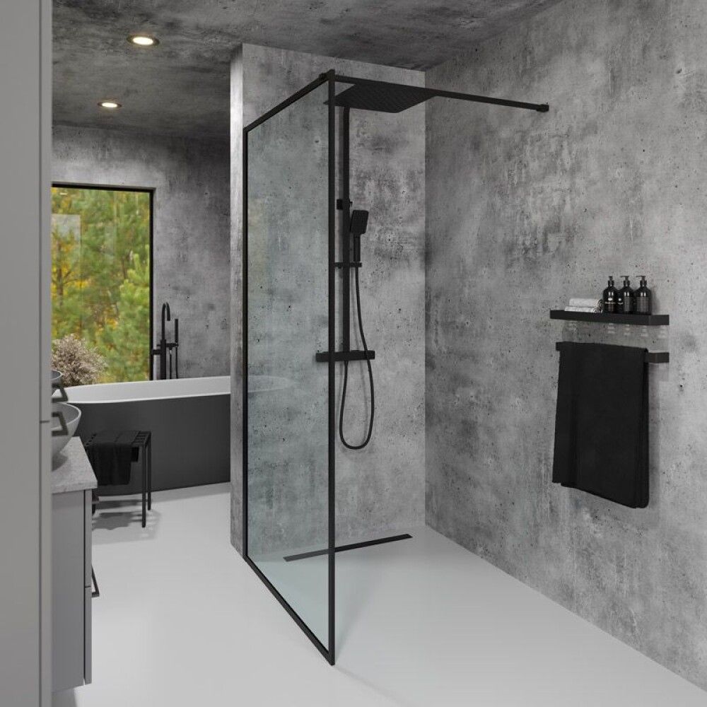 Suihkuseinä Camargue Frame 80 cm mattamusta