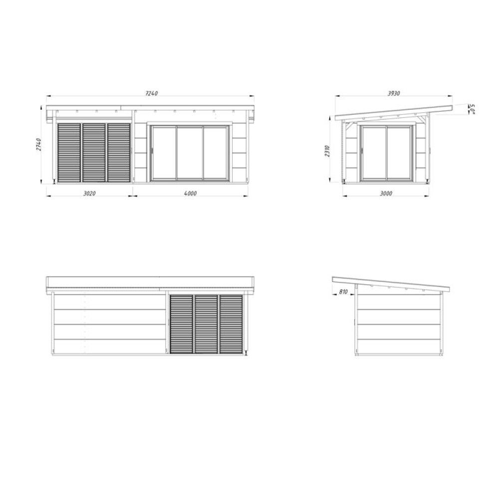 Mökki Palmako Grace Plus liukuovella 11,2 m²