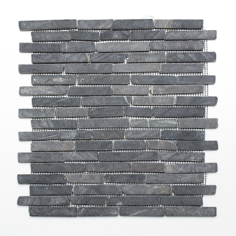 Luonnonkivimosaiikki Brick uni Nero Marquina, harmaa 30,5 x 30,5 cm
