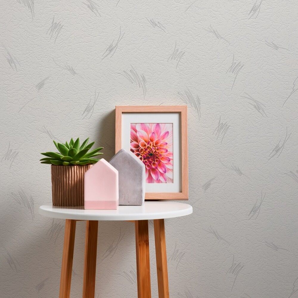 Vinyylitapetti Kohokuvioitu Valkoinen