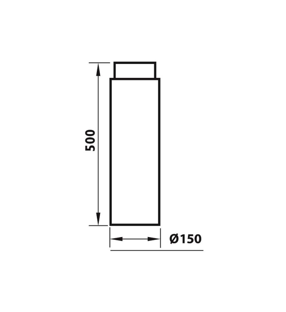 Liitosputki Aduro Musta 500 mm