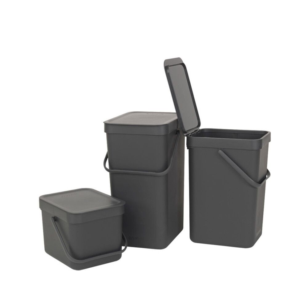 Roska-astia Brabantia Sort&Go 16 L Harmaa