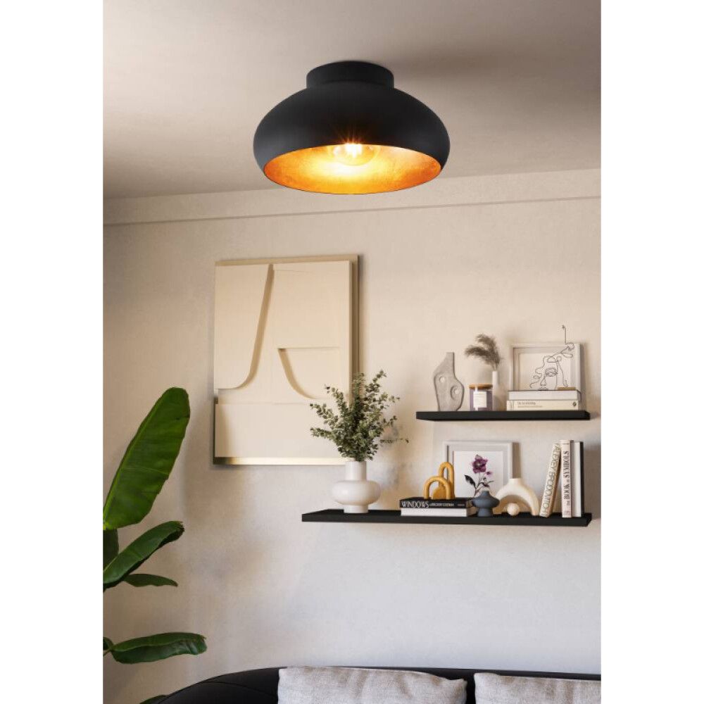 Kattovalaisin Eglo Mogano 2 musta/kulta Ø 28 cm