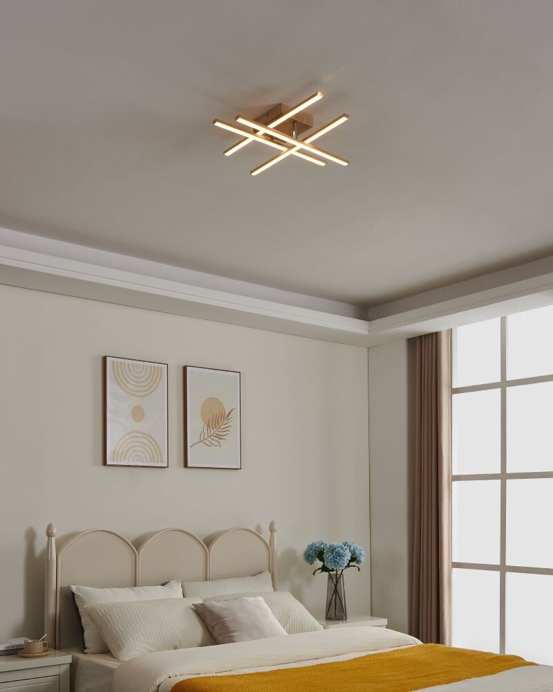 Kattovalaisin Eglo Lasana 4 puu/valkoinen 51 x 51 cm