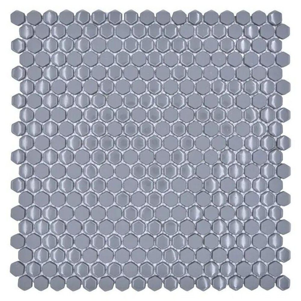 Mosaiikkilaatta Hexagon Cuba HX4GM Harmaa 29 x 29,5 cm