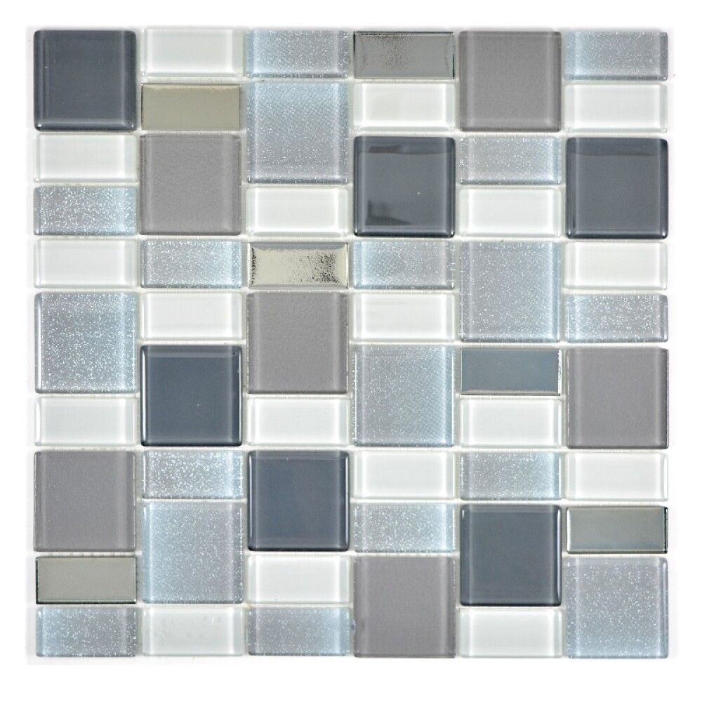 Mosaiikkilaatta Fliesen Dazzle harmaa 30 x 30 cm