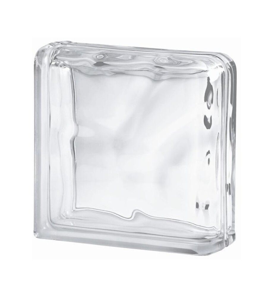 Lasitiili Seves Glassblock Wave Nurkka 19 x 19 x 8 cm