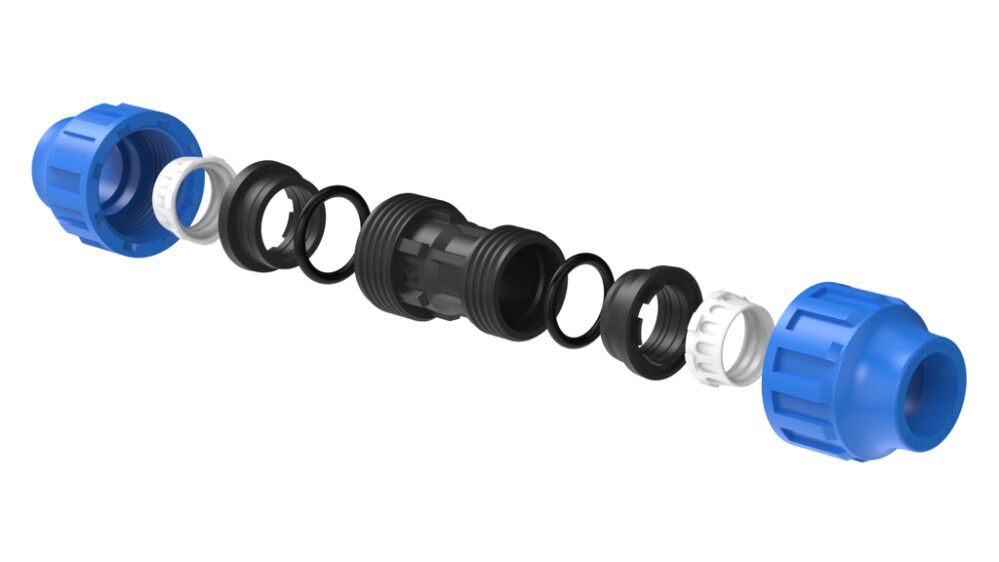 Muoviputkiliitin musta 32 x 25 mm