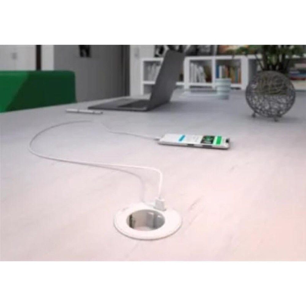 Pöytäpistorasia+USB Schneider Electric Unica System+ Valkoinen