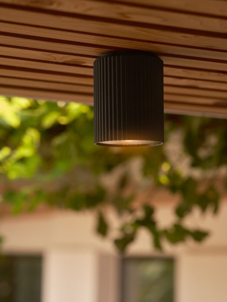 Kattovalaisin Nordlux Kyklop Ripple musta GU10 Ø 8,6 x 10,5 cm IP54