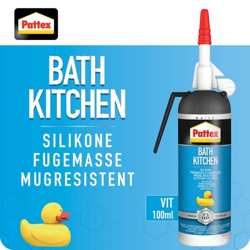 Silikonimassa Pattex Bath & Kitchen valkoinen 100 ml