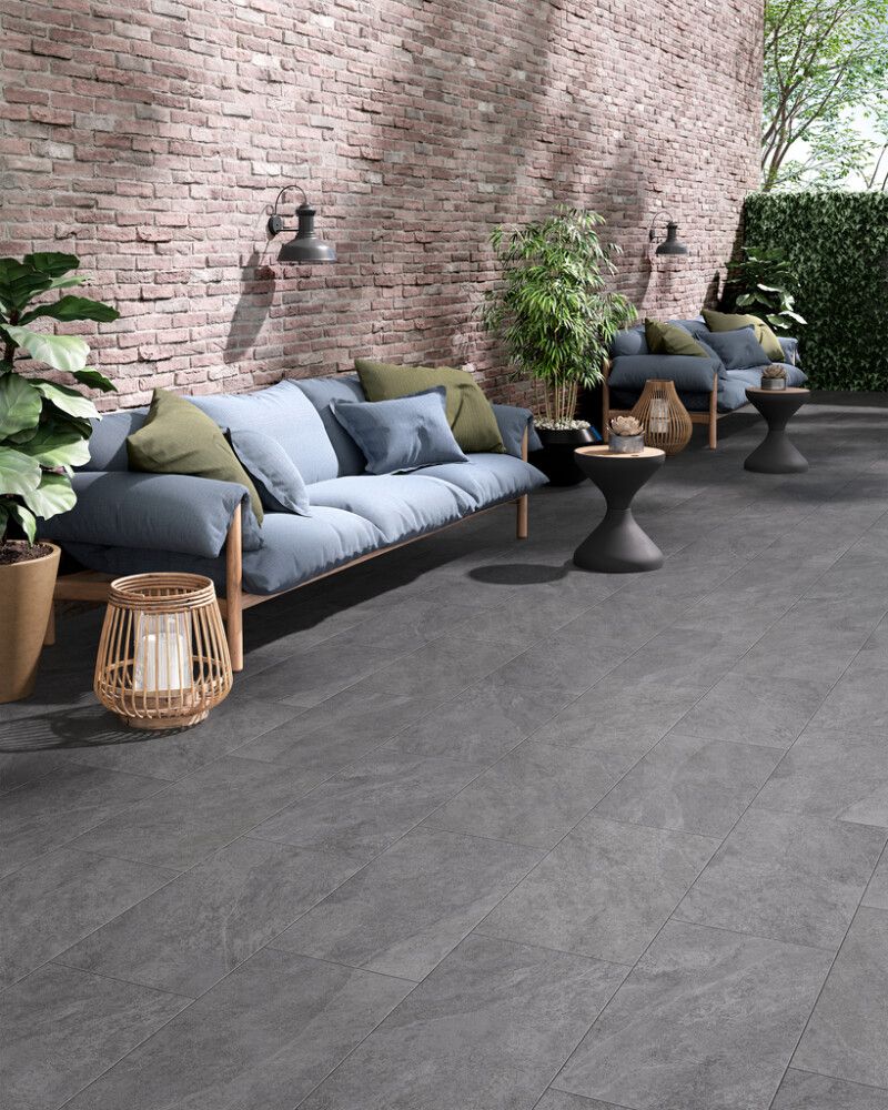 Seinä-/lattialaatta Frassinoro Quartzite antrasiitti 30 x 60,4 cm