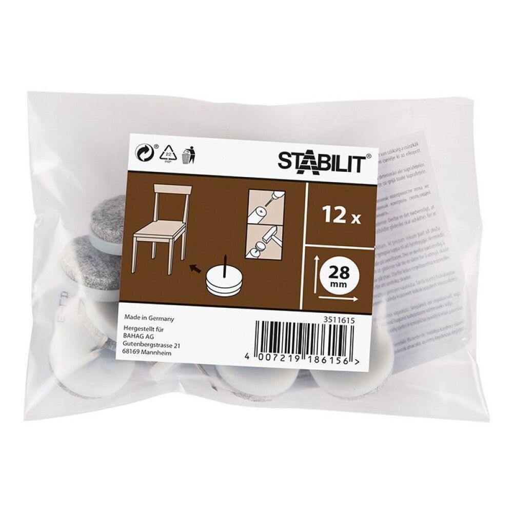 Huopatassunaula Stabilit valkoinen Ø 28 mm 12 kpl/pkt