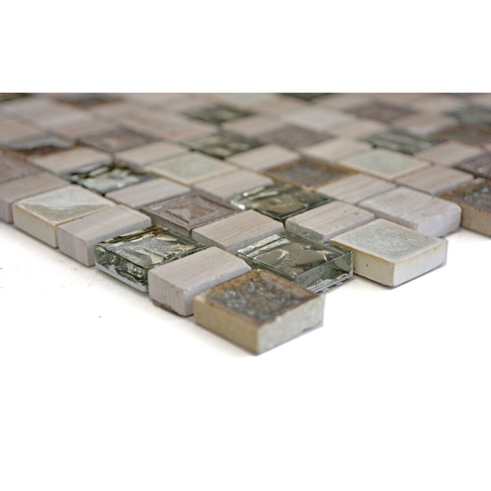 Mosaiikkilaatta Crystal Mix XNM DF1 29,8 x 30,4 cm Harmaa/Valkoinen