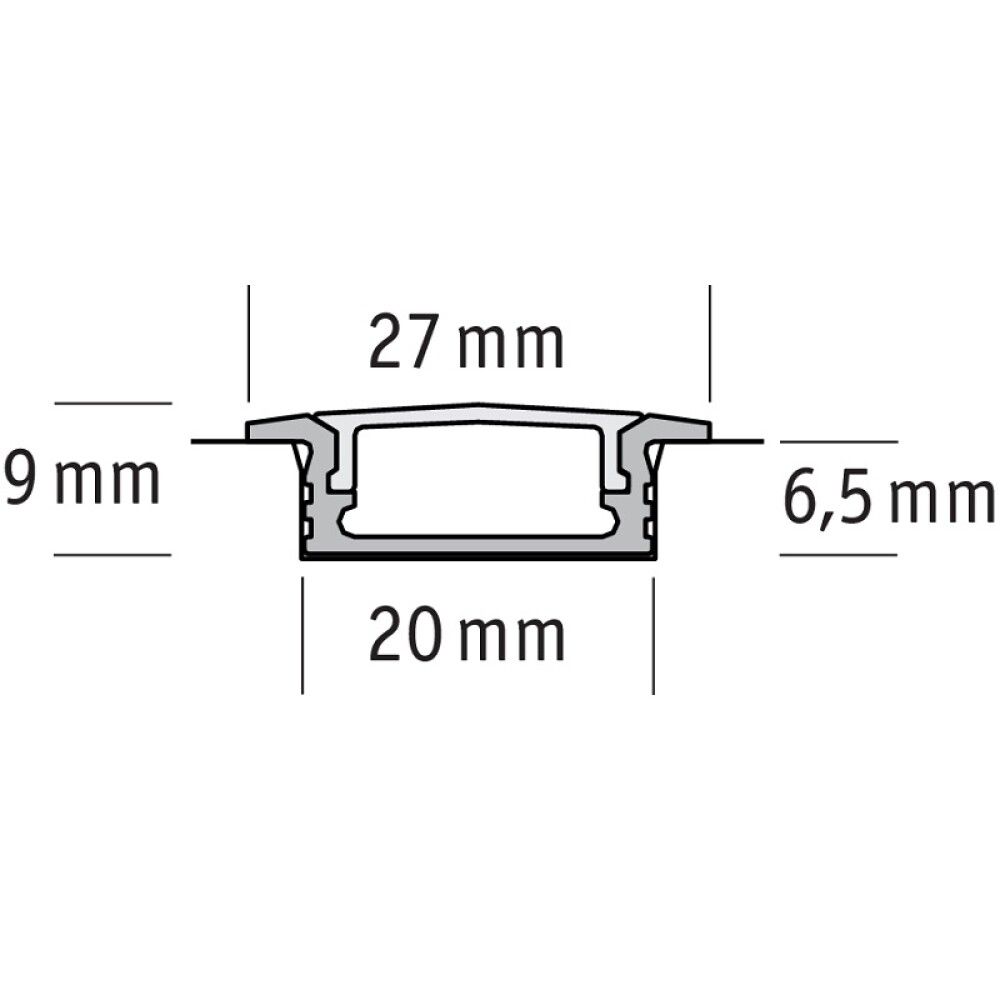 LED-nauhan asennuslista Paulmann Lattia Aluminium/Satiini 1 m