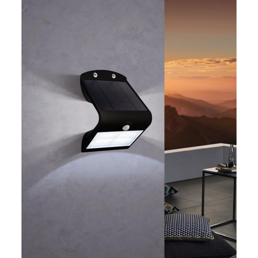 Seinävalaisin Eglo Lamozzo Solar 3,2 W Musta Liiketunnistimella