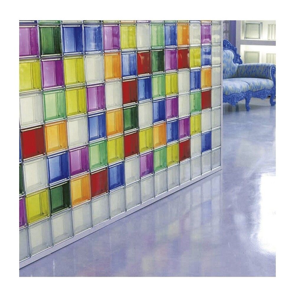 Lasitiili Seves Glassblock Brilly Wave Punainen 19 x 19 x 8 cm