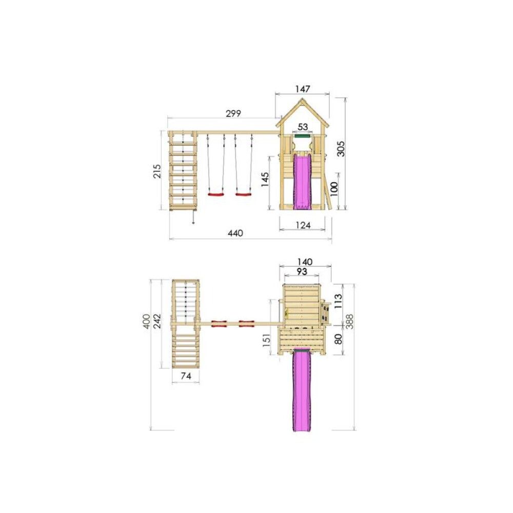 Leikkitorni Jungle Gym Cubby Climb Module