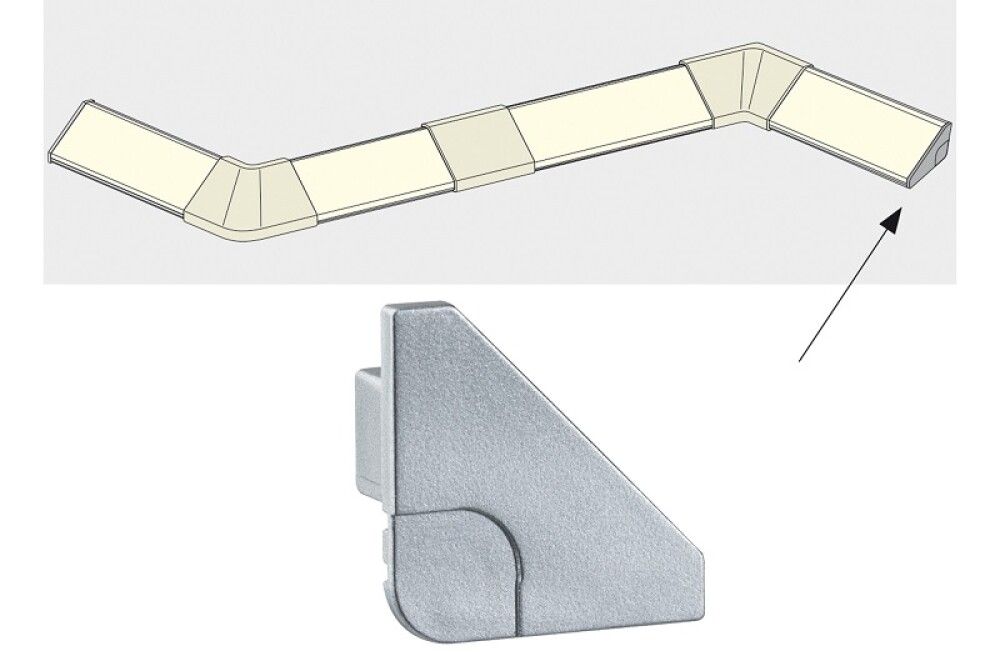 Delta listan päätypala Paulmann matta alumiini 2 kpl/pkt