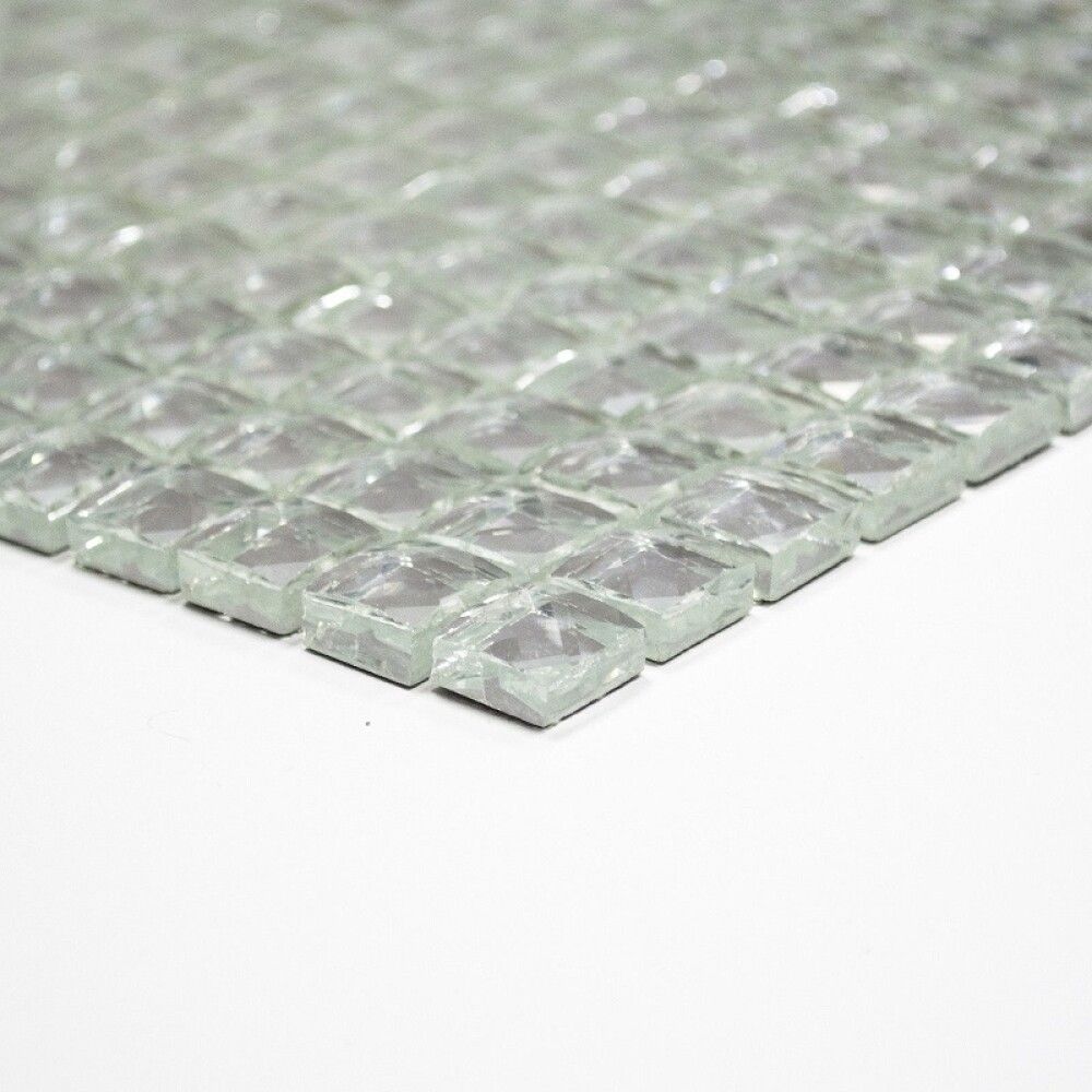 Mosaiikkilaatta Fliesen Quadrat Crystal hopea 30 x 30 cm