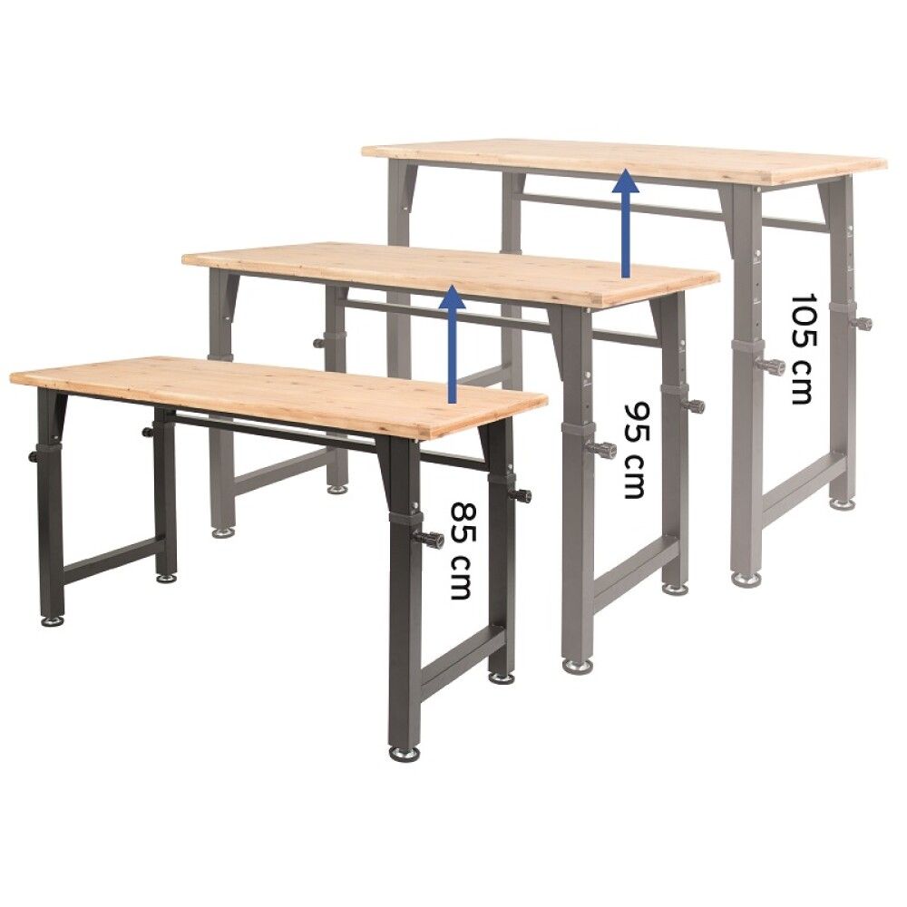 Työpöytä Wisent 135 x 60 x 85/95/105 cm