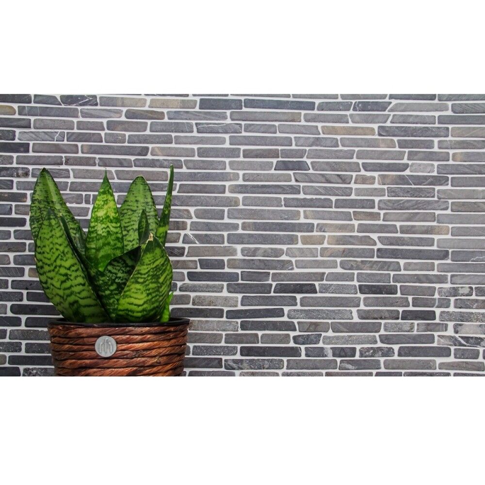 Luonnonkivimosaiikki Brick uni Nero Marquina, harmaa 30,5 x 30,5 cm