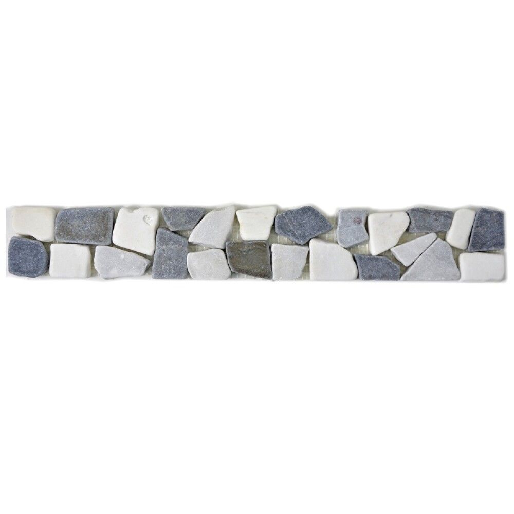 Luonnonkivimosaiikki Fliesen Ciot Mix musta/harmaa/valkoinen 30 x 5 cm