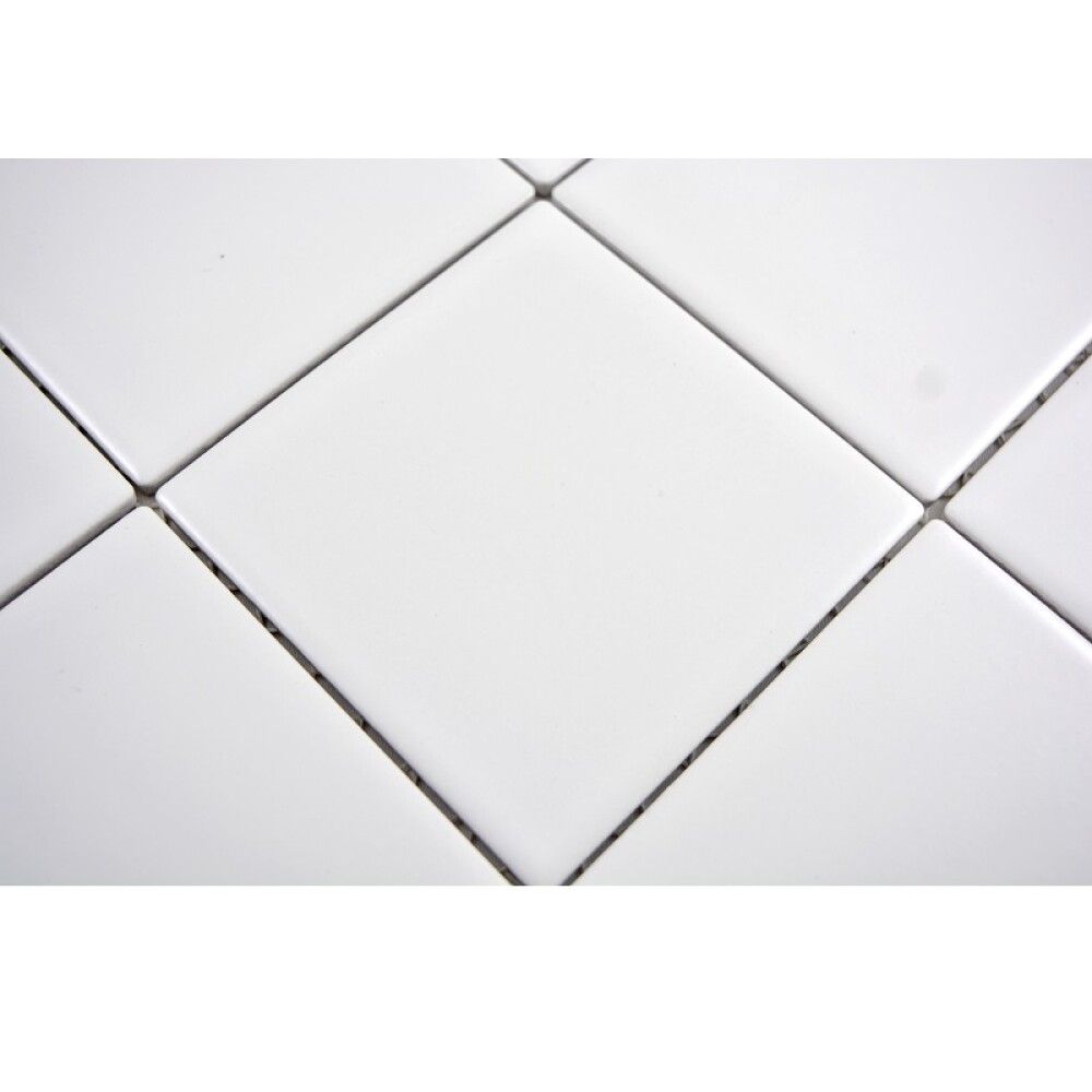 Mosaiikkilaatta Fliesen Quadrat Uni valkoinen 29,8 x 29,8 cm