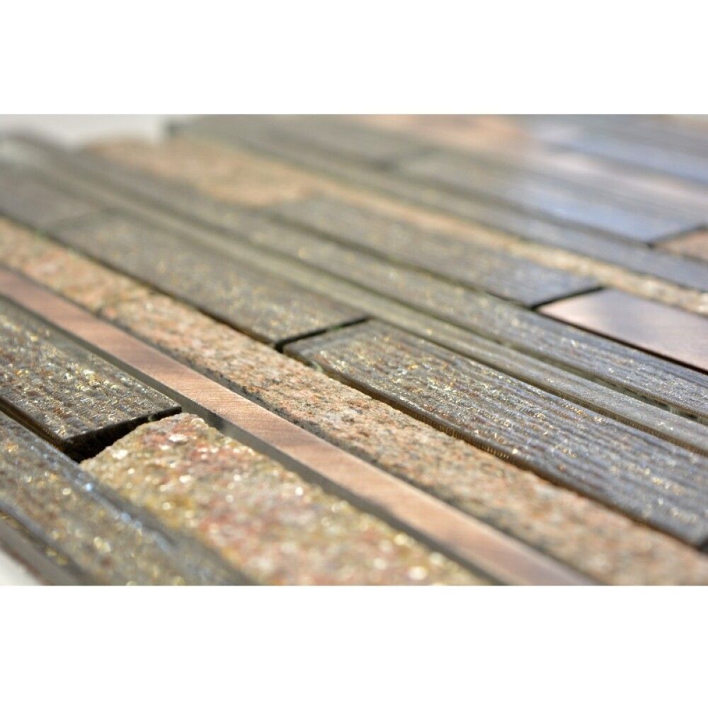 Mosaiikkilaatta Crystal XAM GV74 Beige/Ruskea 29,8 x 31 cm