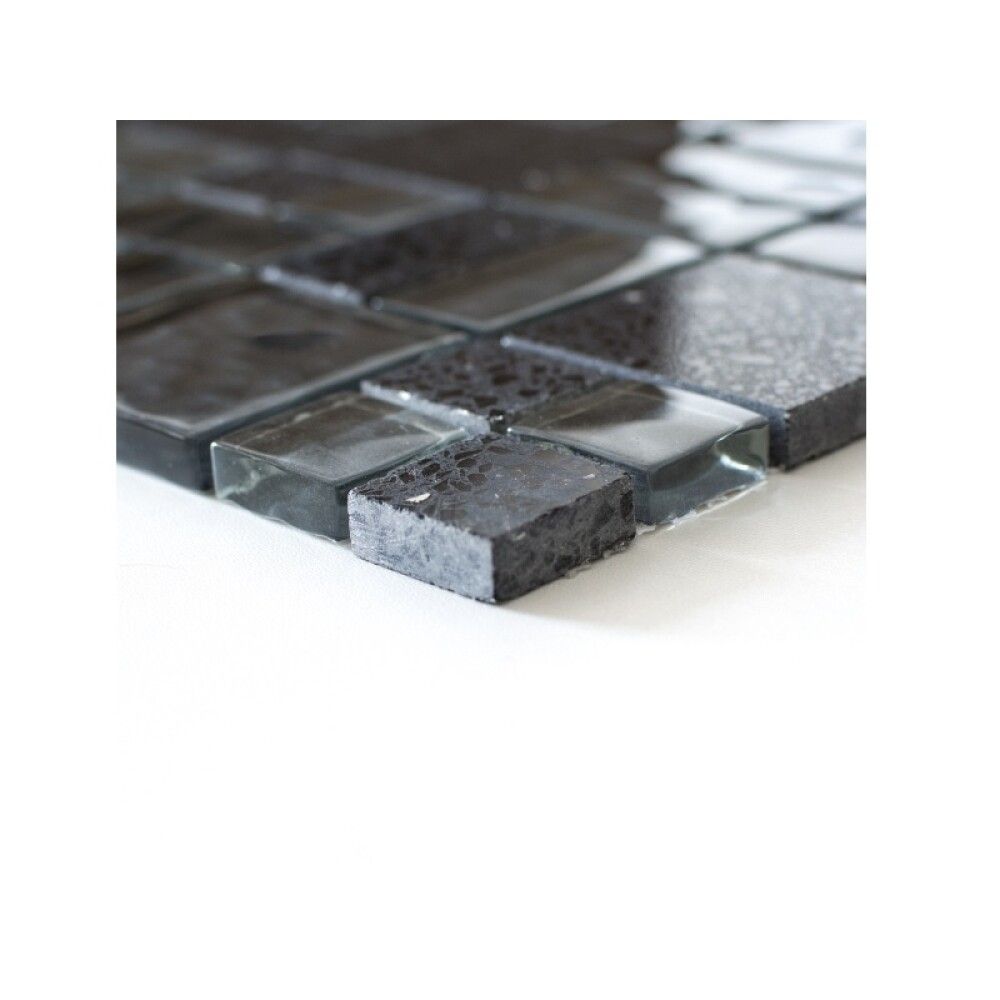 Mosaiikkilaatta Fliesen Crystal Mix musta 29,8 x 29,8 cm