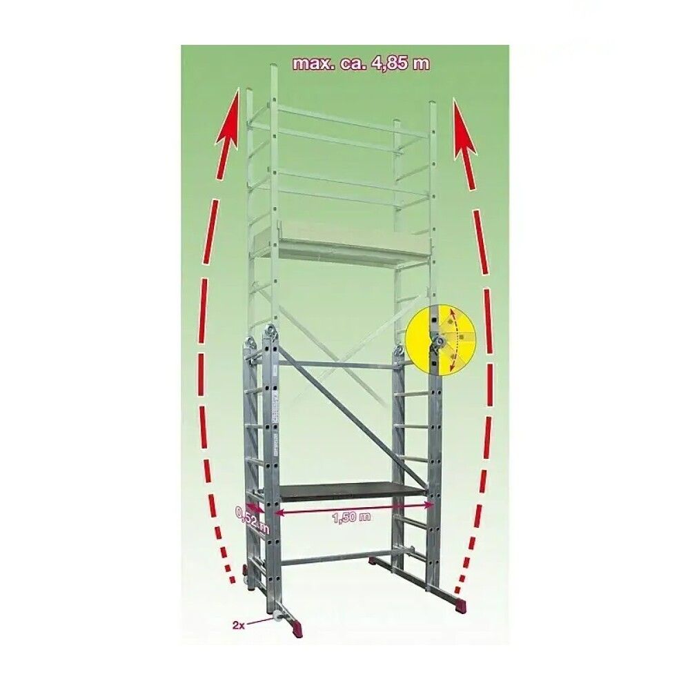 Rakennusteline Corda kokoontaittuva 4,85 m 2 x 7