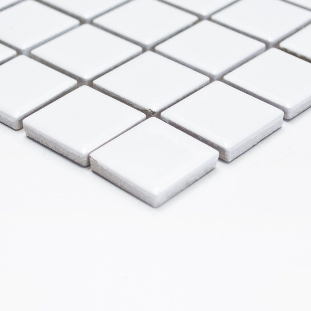 Mosaiikki Square Kiiltävä Valkoinen