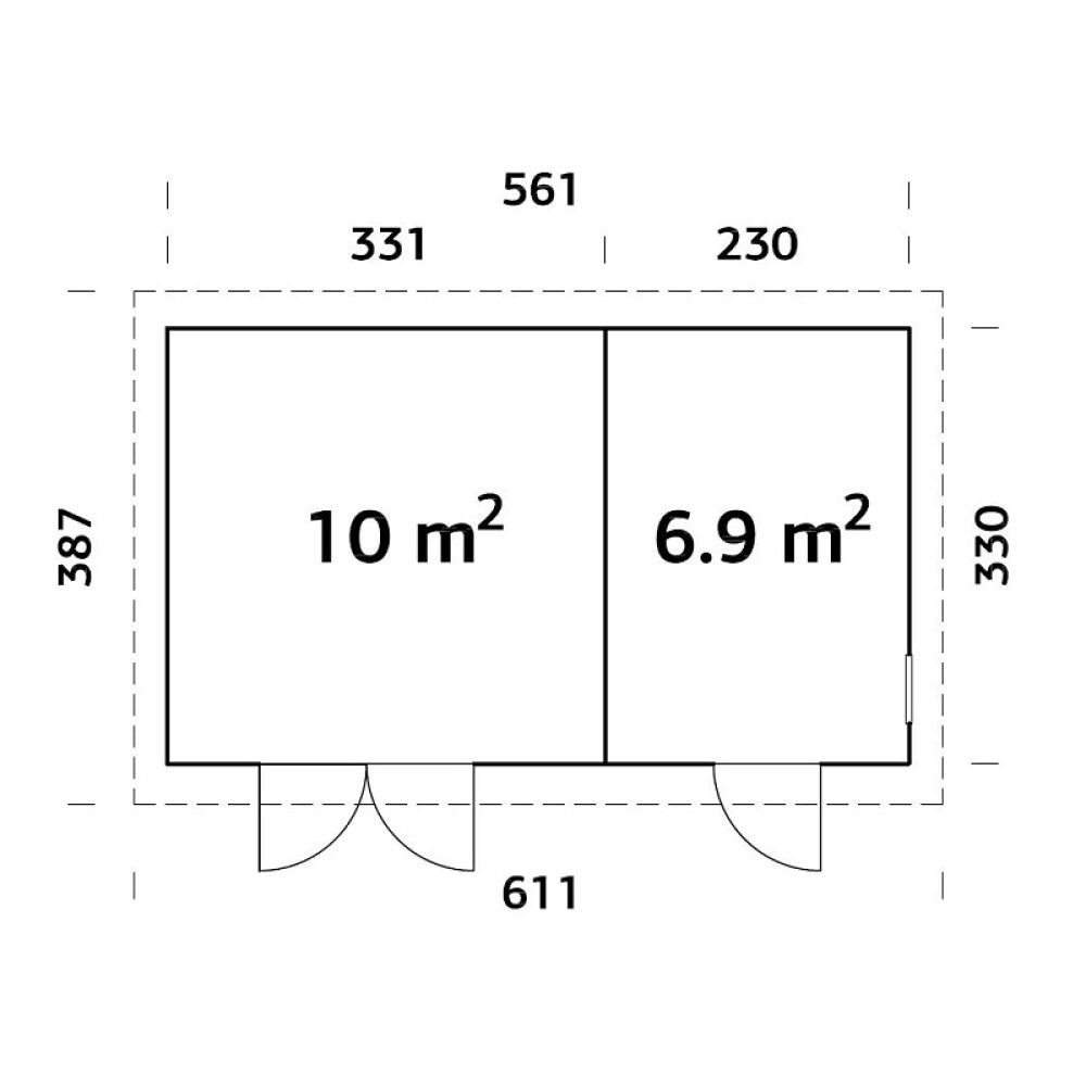 Pihavaja Palmako Kalle 16,9 m²