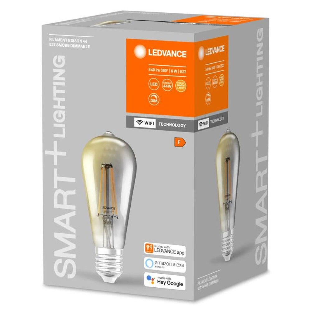 LED-lamppu Ledvance Smart+ WiFi Edison Savu 2500 K DIM E27 6 W