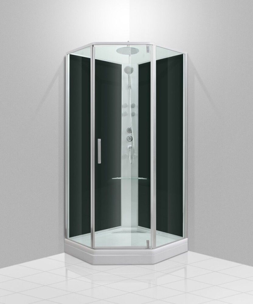 BAKGLAS I SVART 90X90 CM