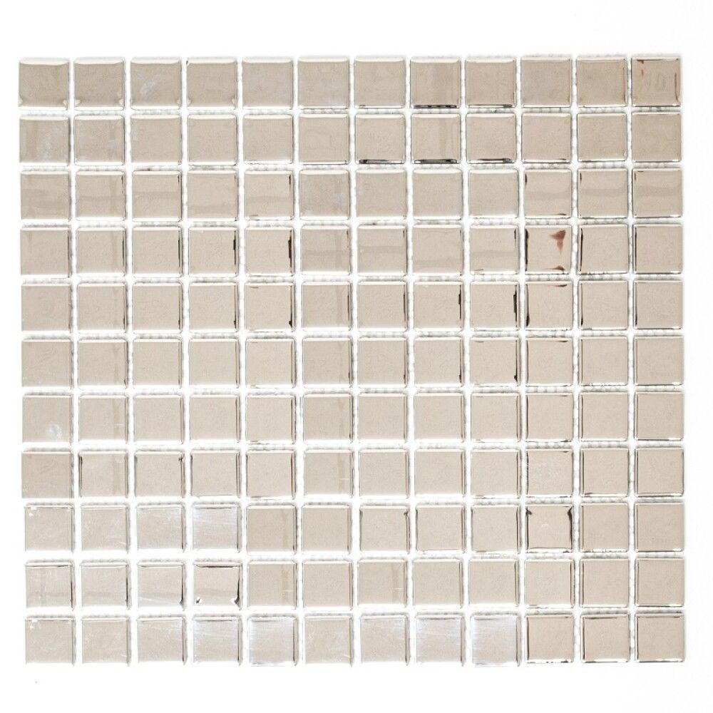 Lasimosaiikki Hopea Kiiltävä 30 x 32 cm