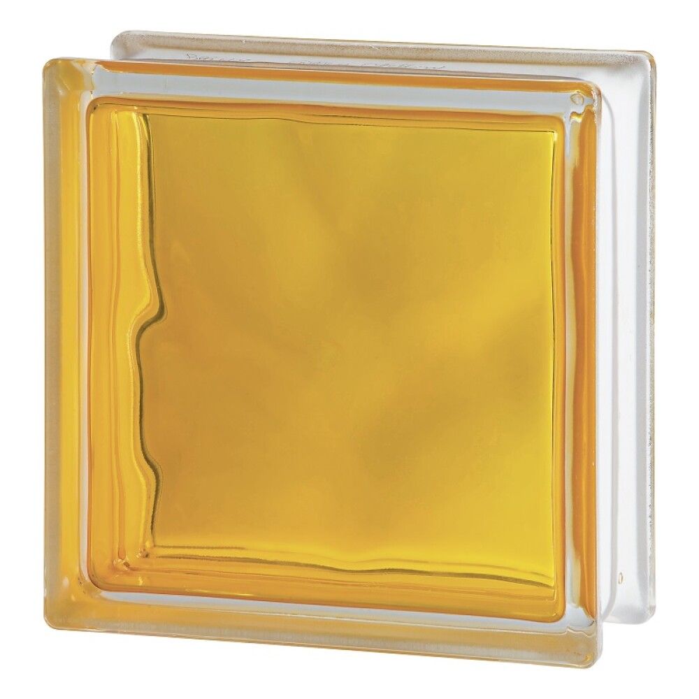 Lasitiili Seves Glassblock Brilly Wave Keltainen 19 x 19 x 8 cm