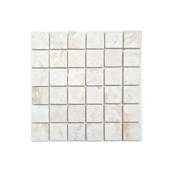 Mosaiikkilaatta Fliesen Quadrat Uni vaalea matta marmori 30,5 x 30,5 cm