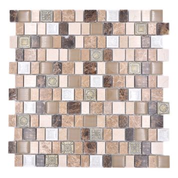 Mosaiikkilaatta Crystal Mix XNM DF2 Ruskea/Beige 29,8 x 30,4 cm