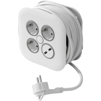 Jatkojohtokela Airam 3-os. 2 USB-A 7 m