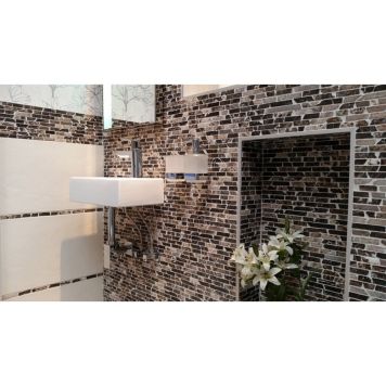 Mosaiikkilaatta Fliesen MOS BRICK Uni ruskea 30,5 x 30,5 cm