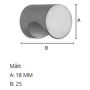 Nuppi Beslagsboden Basic BK216M 18 mm Harjattu Kromi