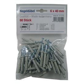 Naulatulppa 6 x 40 mm 60 kpl/pkt