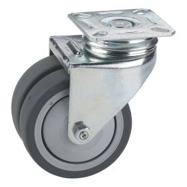 Kaksoispyörä Stabilit Ø 75 x 25 mm, levy 60 x 60 mm