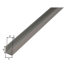 U-profiili Alumiini Stabilit 8 x 20 x 1000 mm