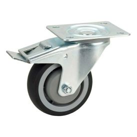 Kuljetuspyörä Jarrulla Ø 100 mm Musta/Harmaa