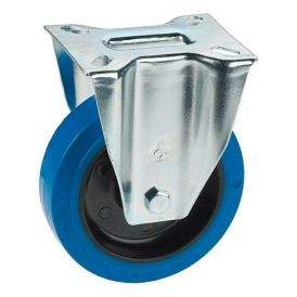 Kiinteä pyörä Elastinen kumi Ø 125 mm Sininen