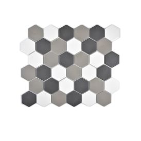 Mosaiikkilaatta Fliesen Hexagon Mix valkoinen/harmaa/musta 32,5 x 28,1 cm